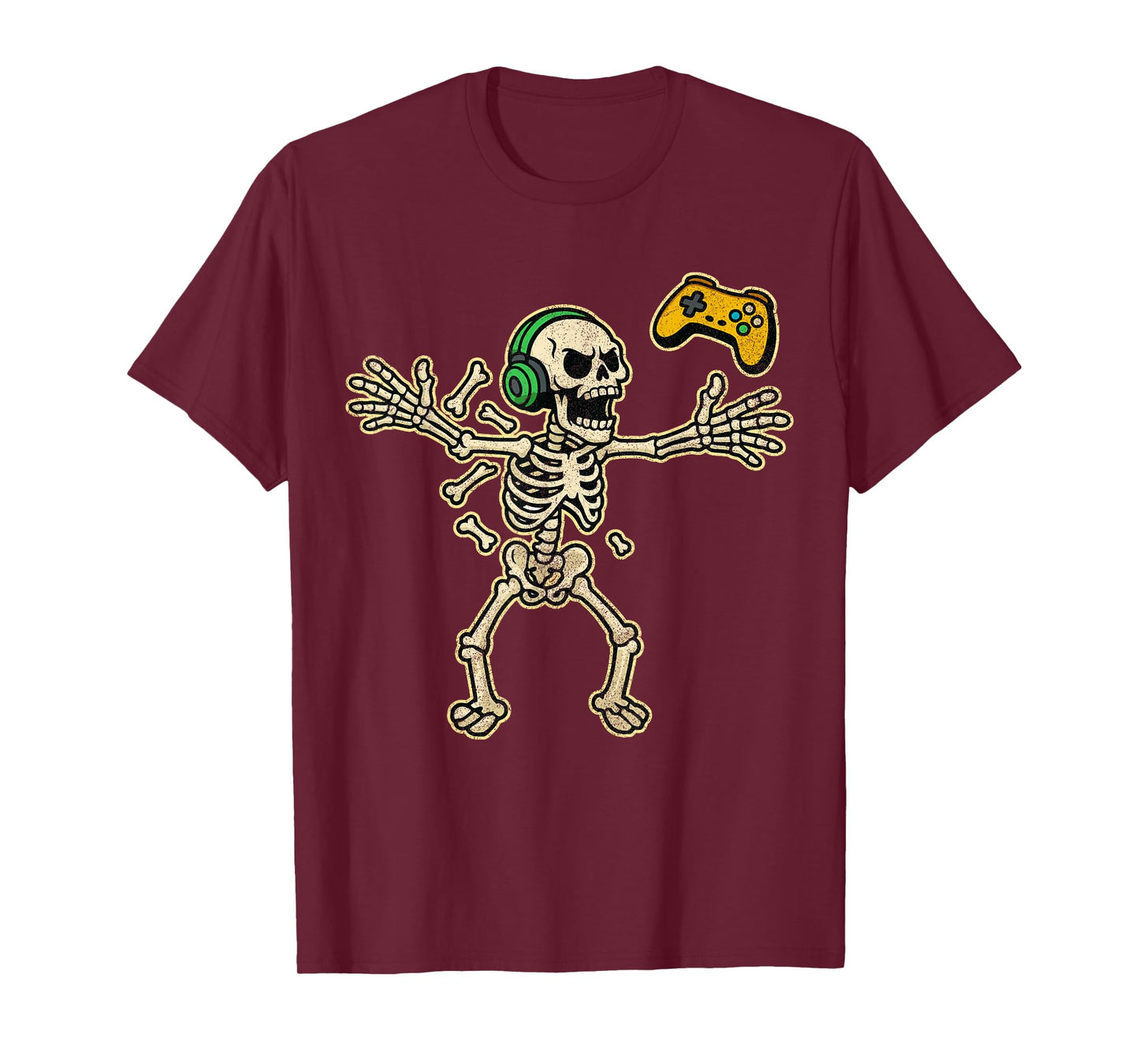 Funny Gamer Angry Skeleton Gamer Teen Boys Video Gaming T-Shirt