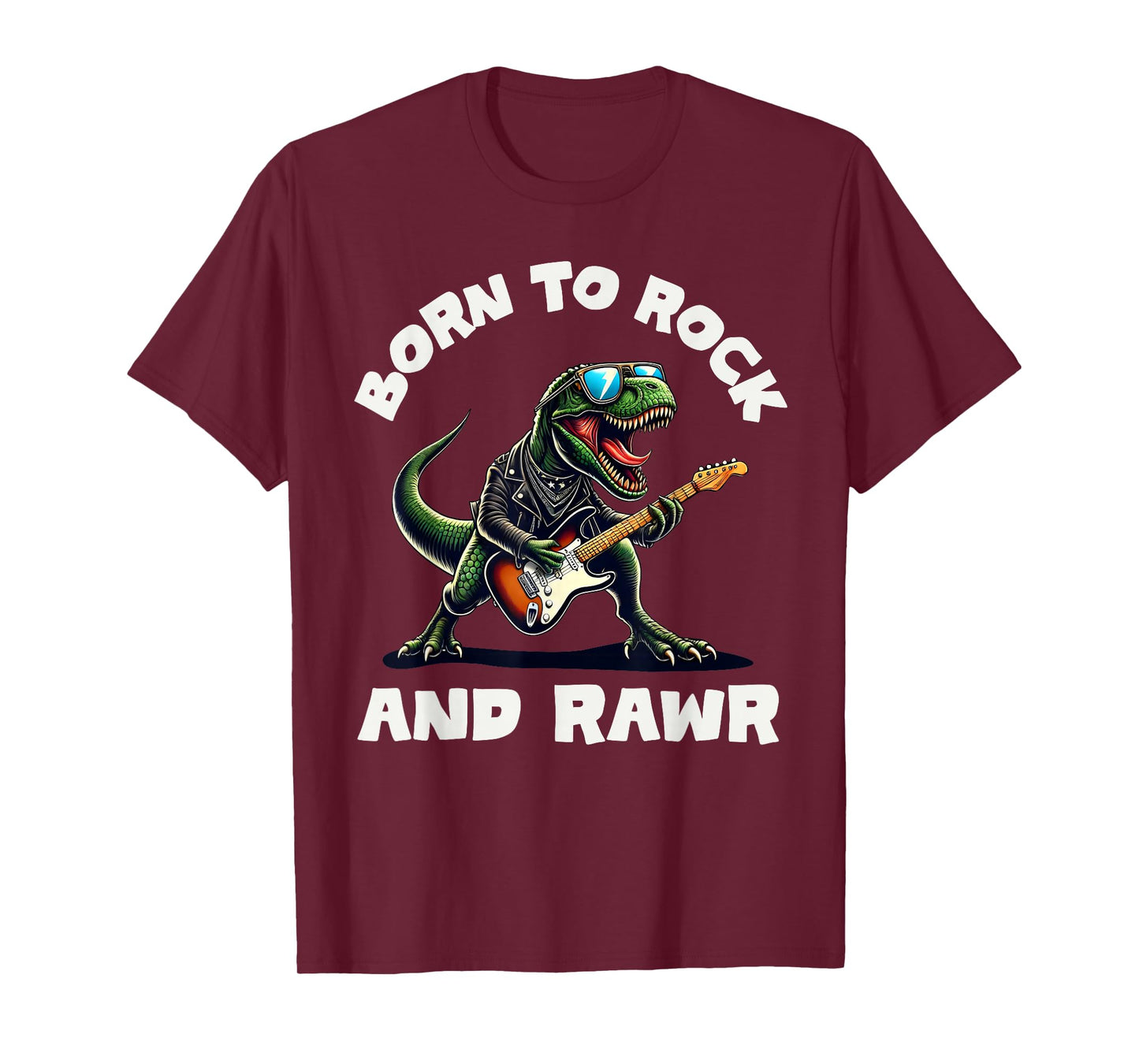 Born to Rock and Rawr, Cute Dinosaur, Rock'n Roll Dino T-Shirt
