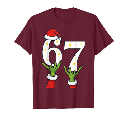 67 Christmas 6 7 Meme Hands Holiday Gen Alpha for Kids Boys T-Shirt
