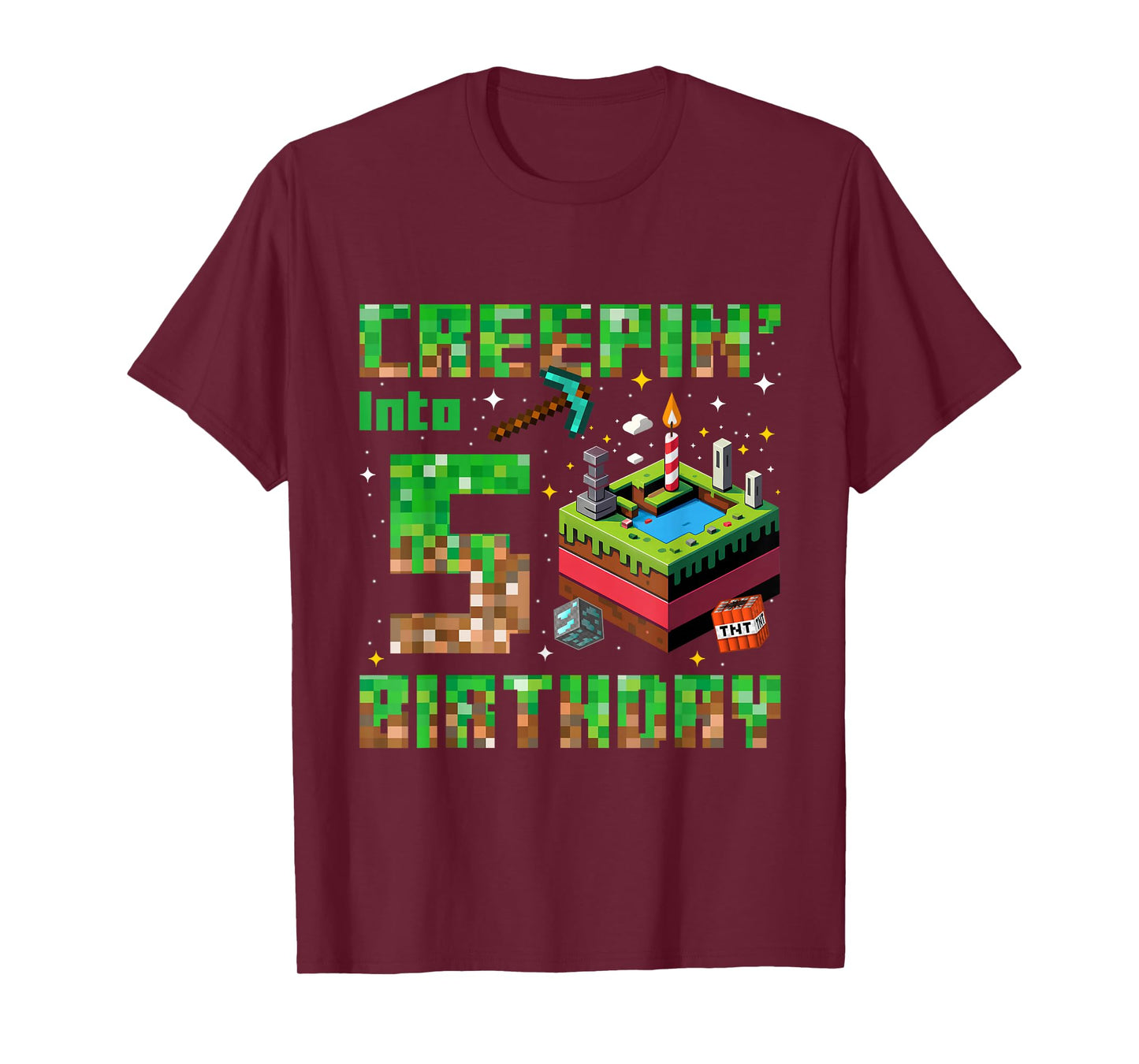 It's My 5th Birthday Gamer Creepin Into 5 Pixel Adventure T-Shirt
