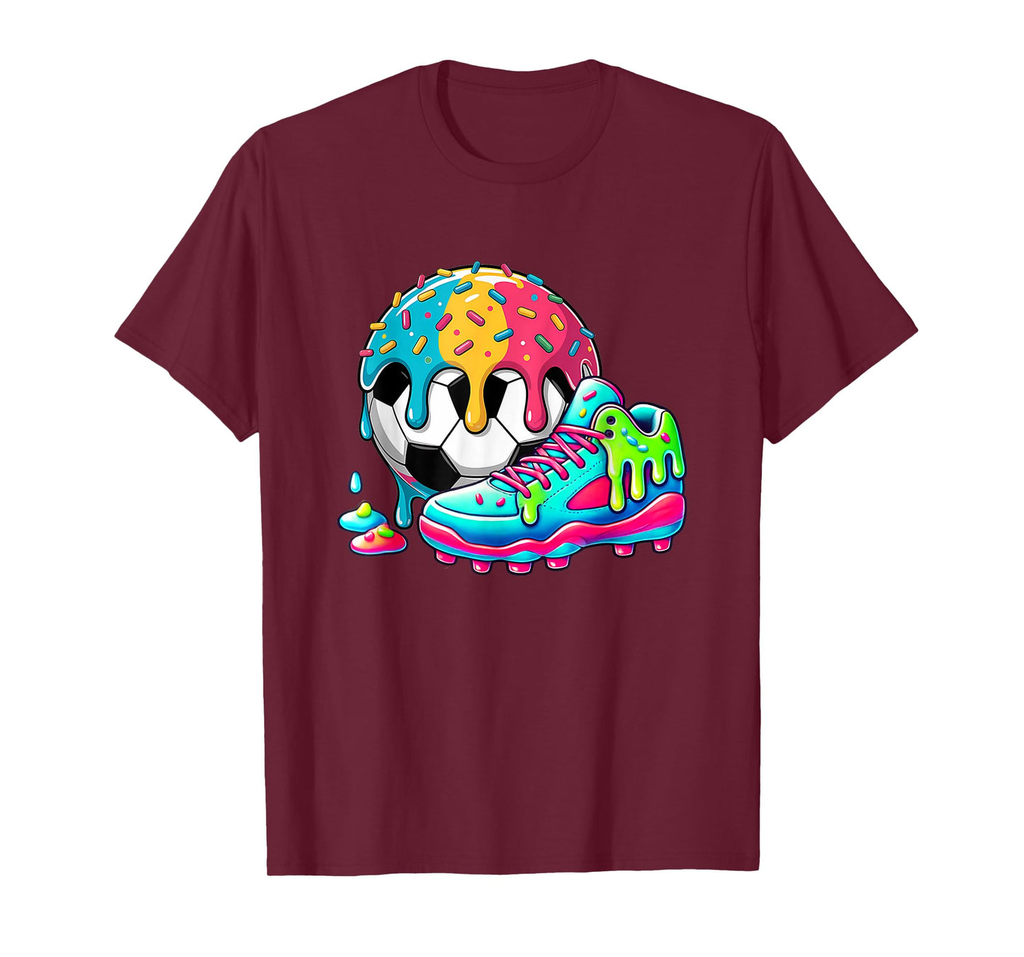 Soccer Ice Cream Drip For Boys Girls Kids Soccer Drip T-Shirt