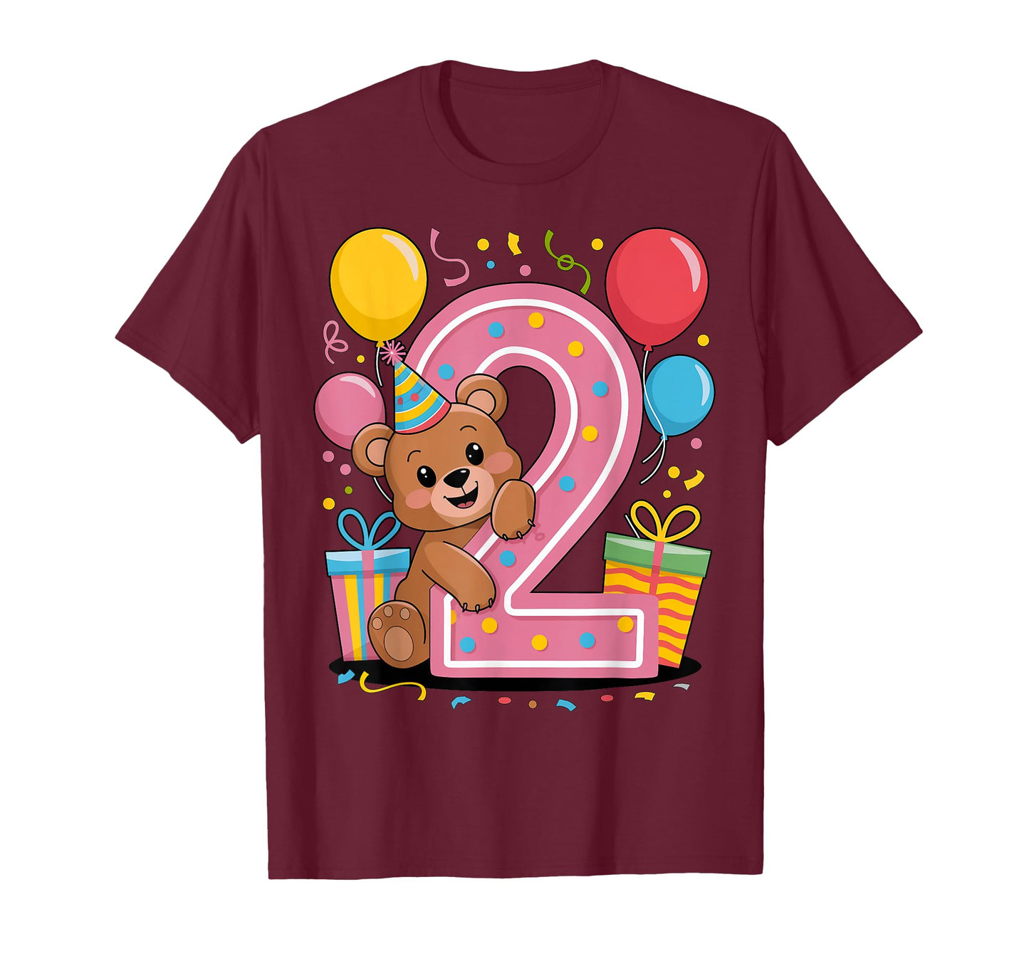 Bear 2nd birthday for boy girl 2 years old second two Bear T-Shirt