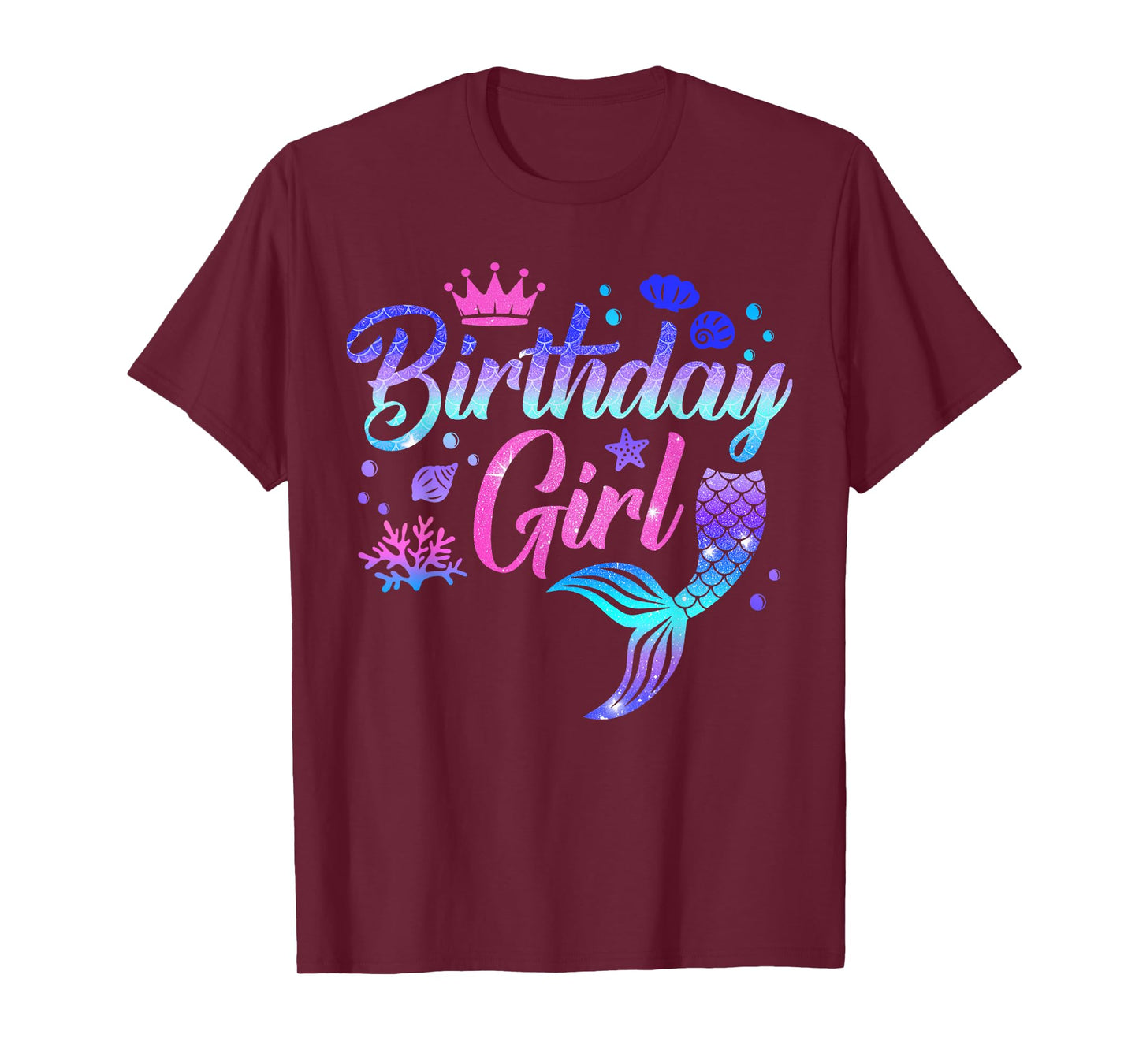 Birthday Girl Shirt Birthday Mermaid Bday Party Family T-Shirt