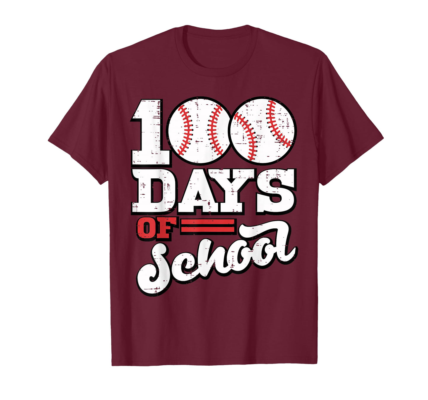 100th Day of School Baseball 100 Days Sports Men Boys Kids T-Shirt
