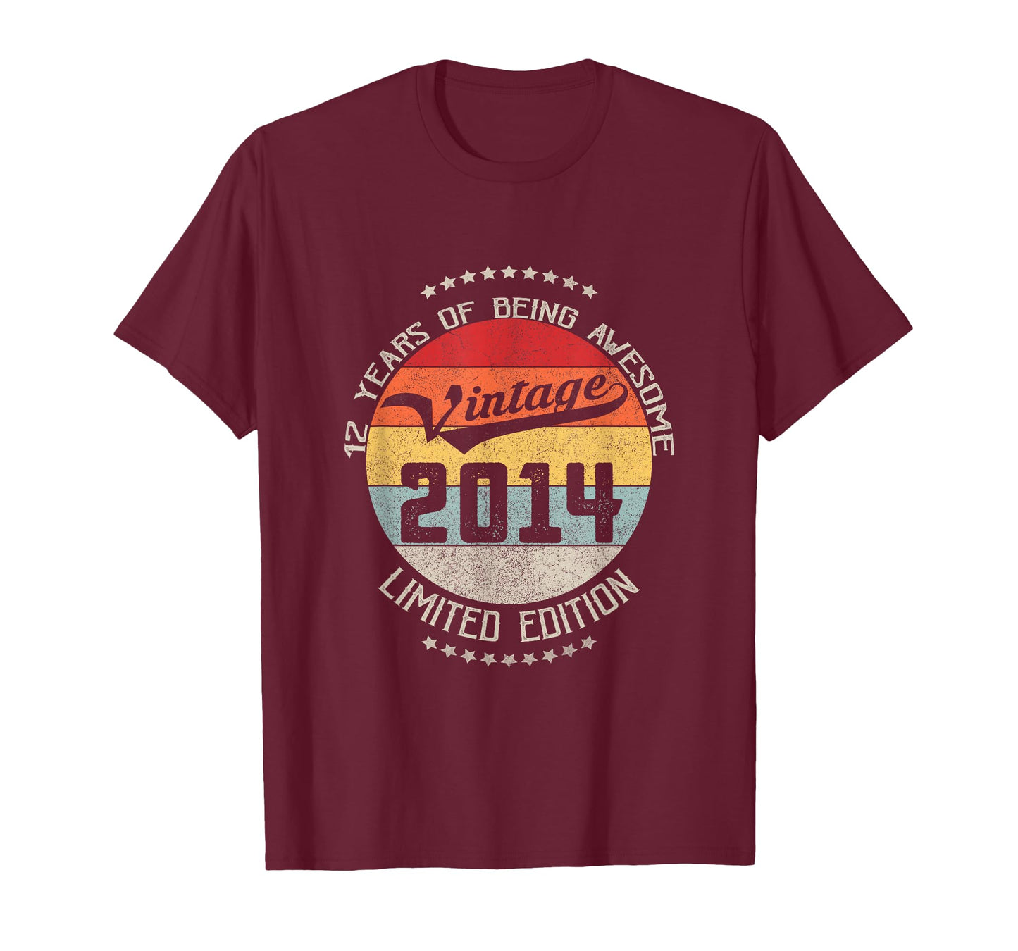 12th Birthday Gift Vintage Being Awesome 2014 12 Years Old T-Shirt