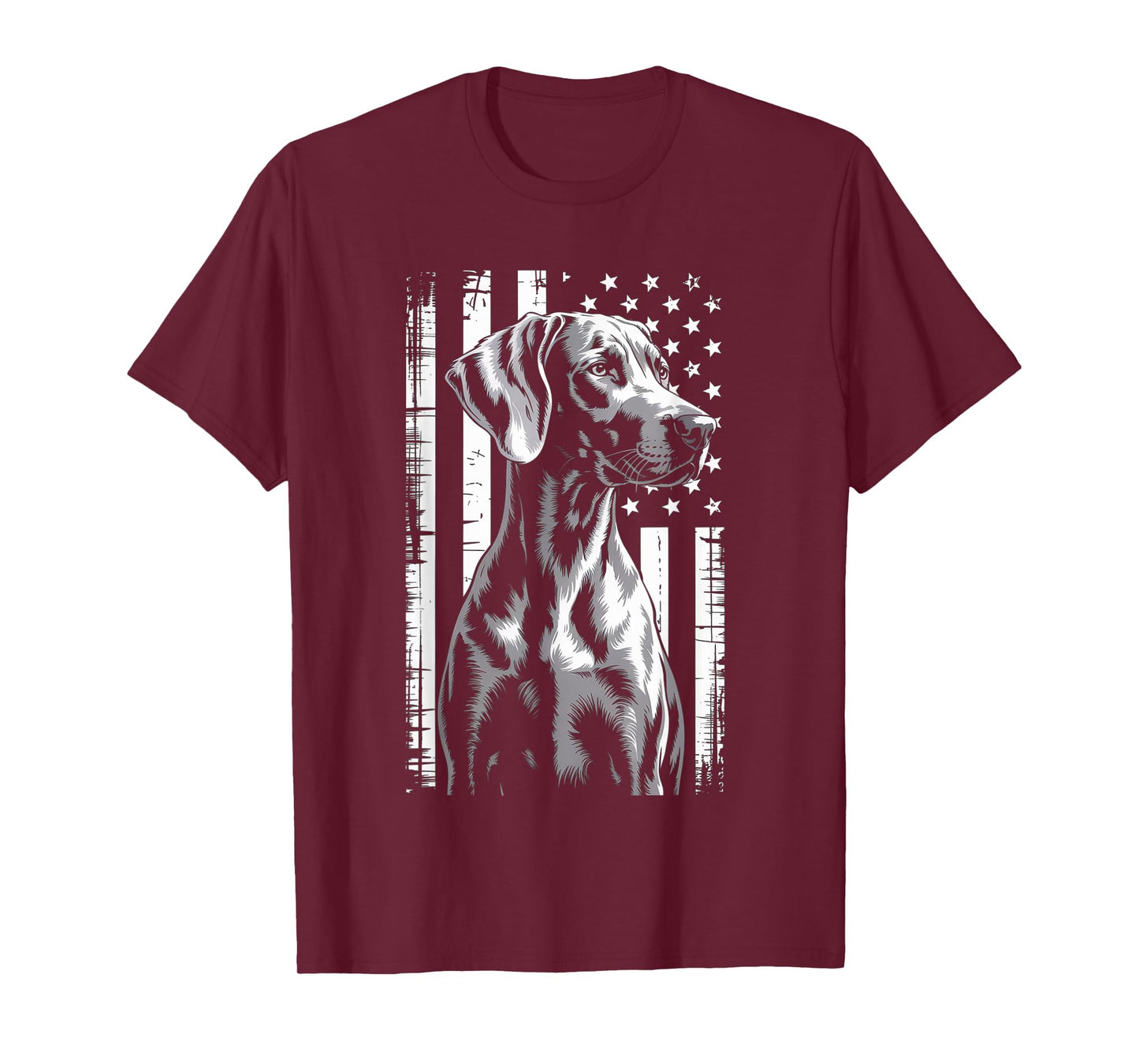 American Flag Weimaraner Dog Patriotic USA T-Shirt