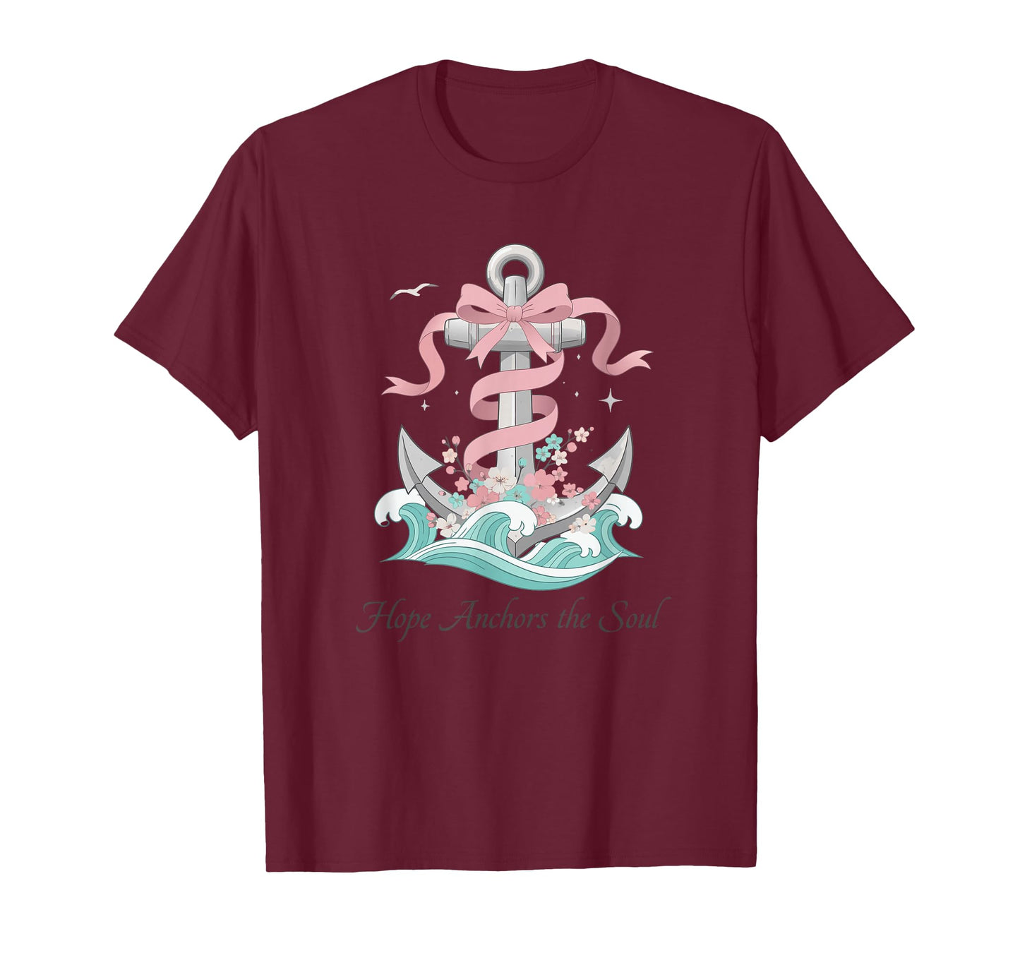Hope Anchors The Soul Nautical Christian Anchor Art T-Shirt