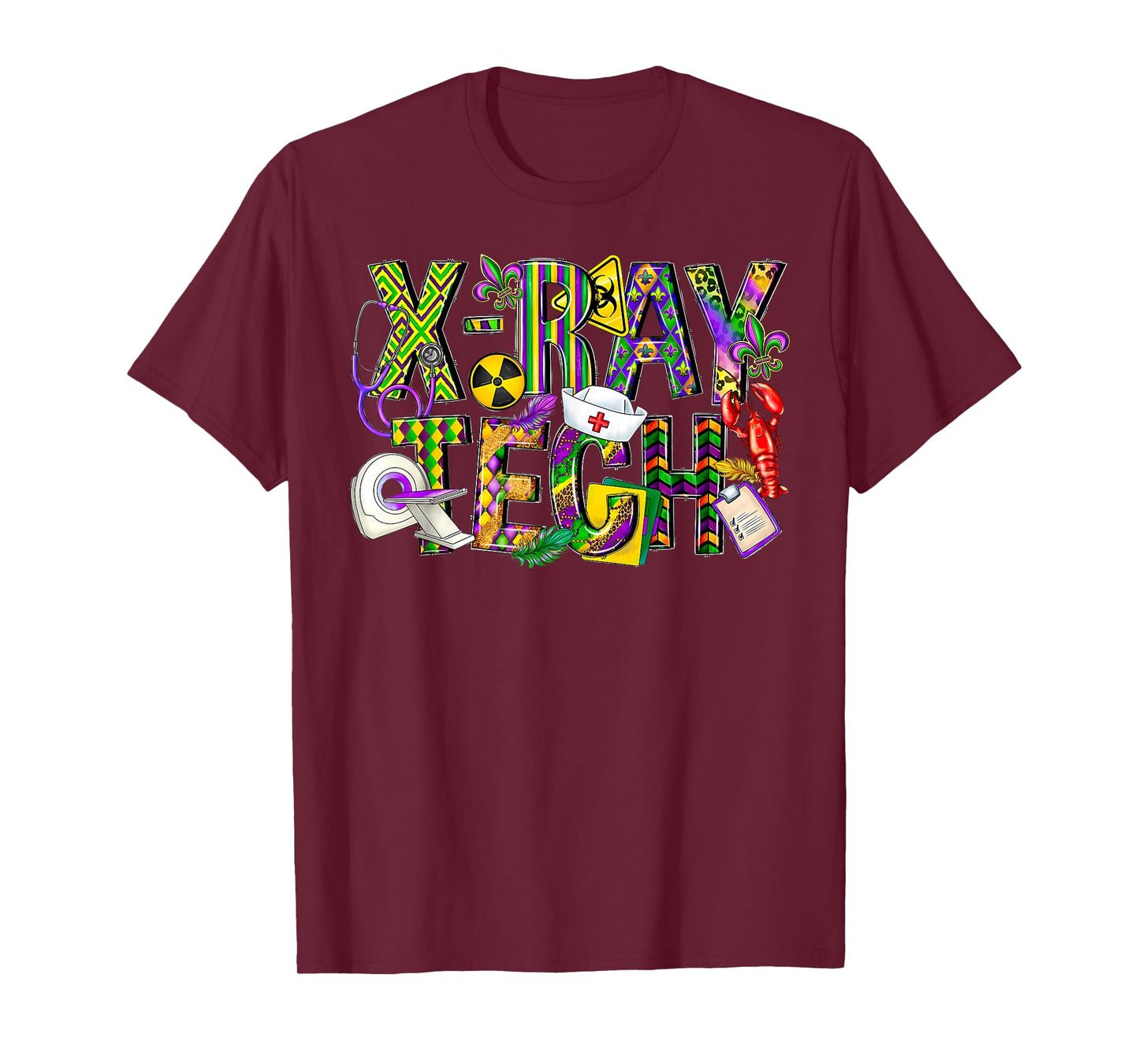 X-ray Tech Mardi Gras Fat Tuesday Radiologic Technologist T-Shirt