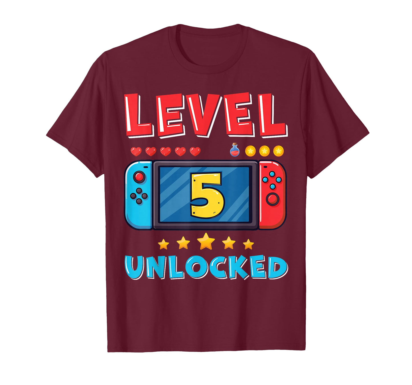 5 Year Old Bday Decorations Son Gamer Boy 5yr 5th Birthday T-Shirt