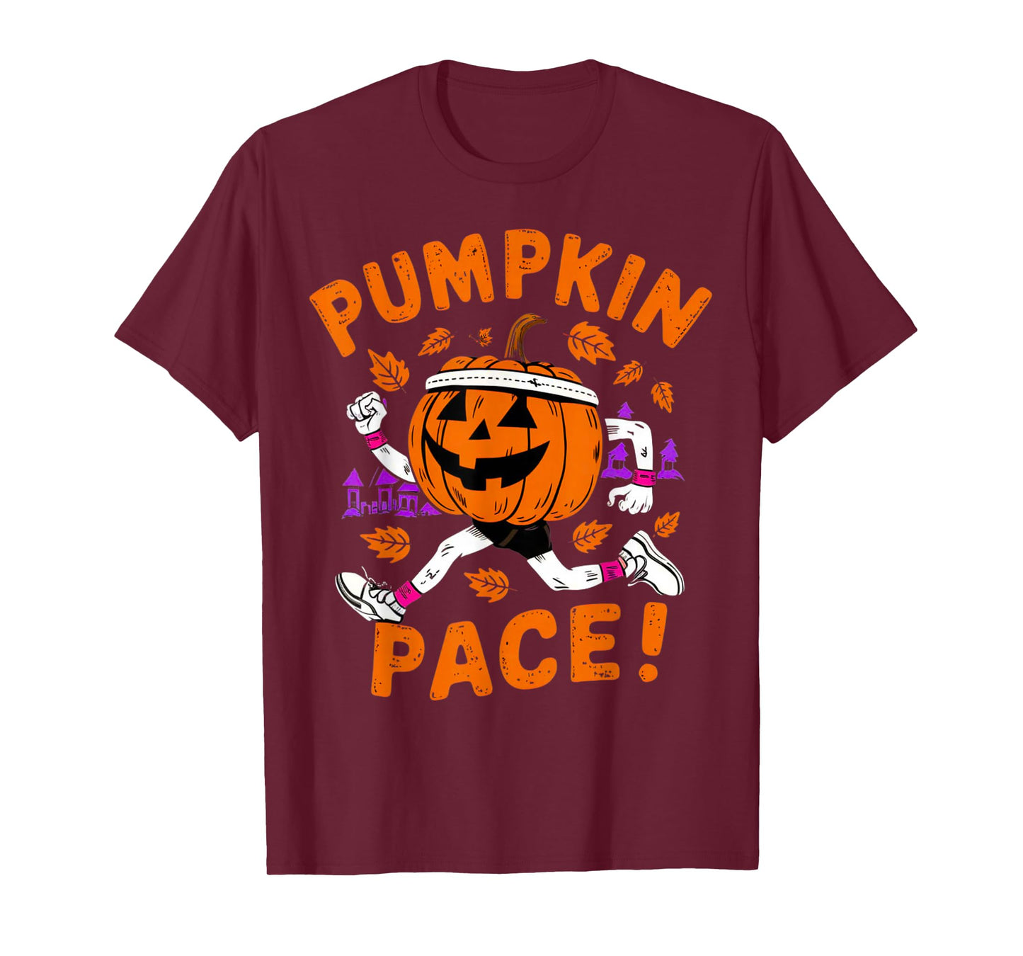 Funny Runner Costume Halloween Pumpkin Running Marathon Team T-Shirt