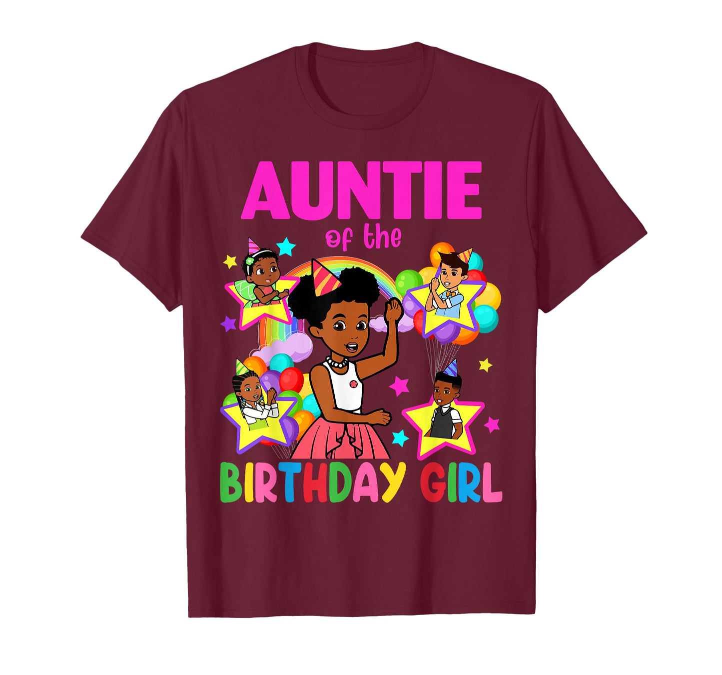 Auntie Of Birthday Girl Gracie Birthday Dolls Girl Party T-Shirt