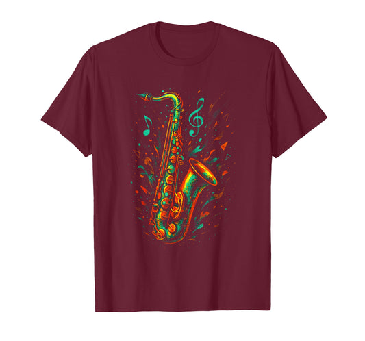 Saxophone Burst - Musical Lover Orchestra Fun T-Shirt