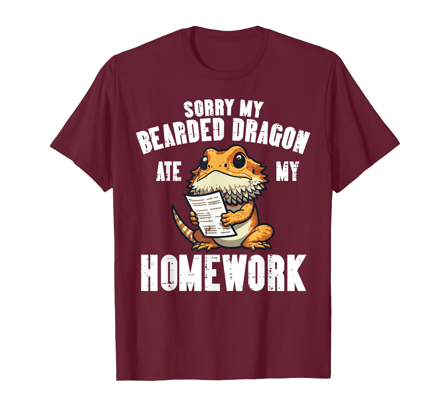 Bearded Dragon Ate Homework Funny Beardie Boys Girls Kids T-Shirt