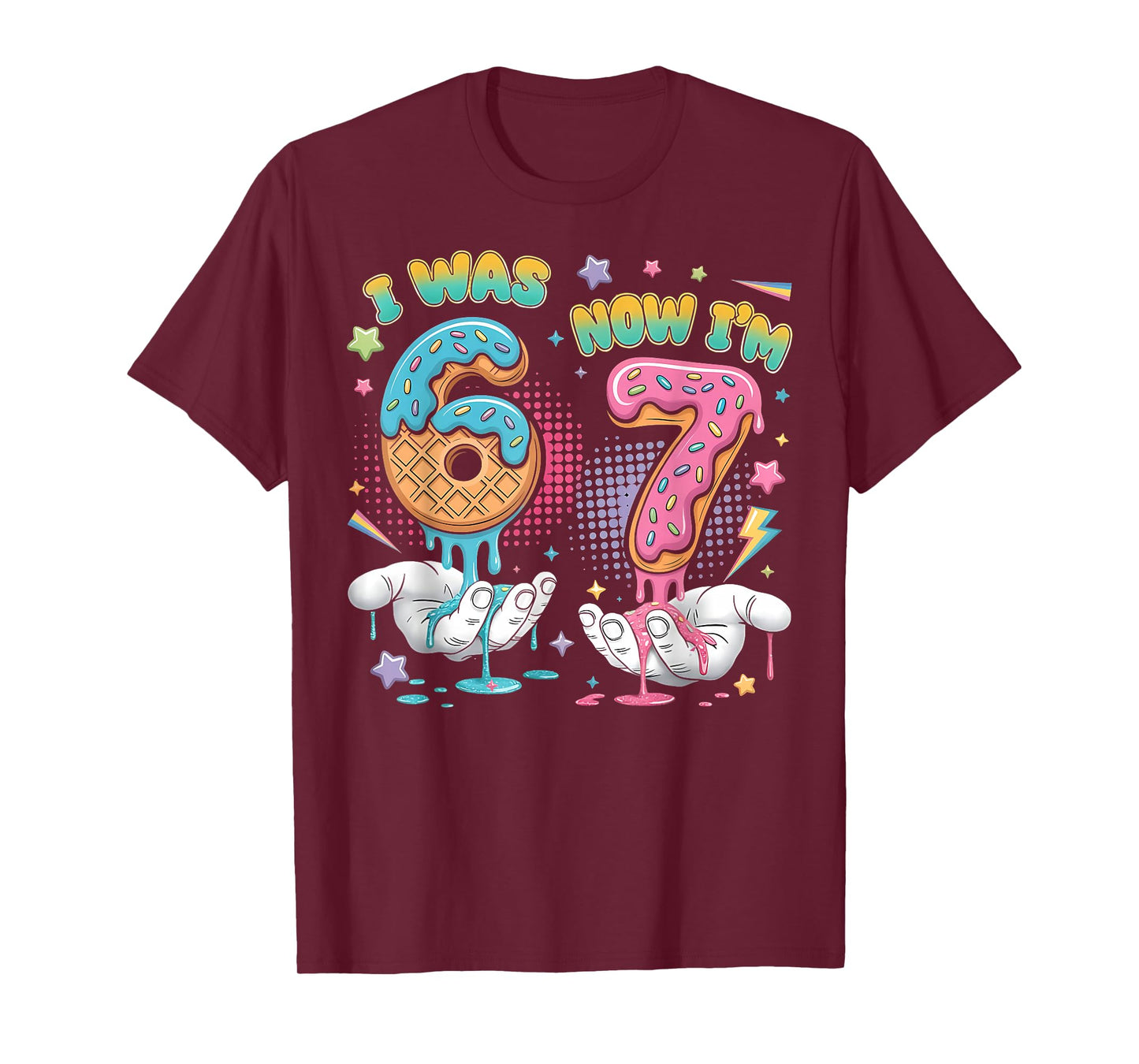 7 Year Old Birthday Funny I was 6 Now I'm 7 Boy Girl Kid T-Shirt