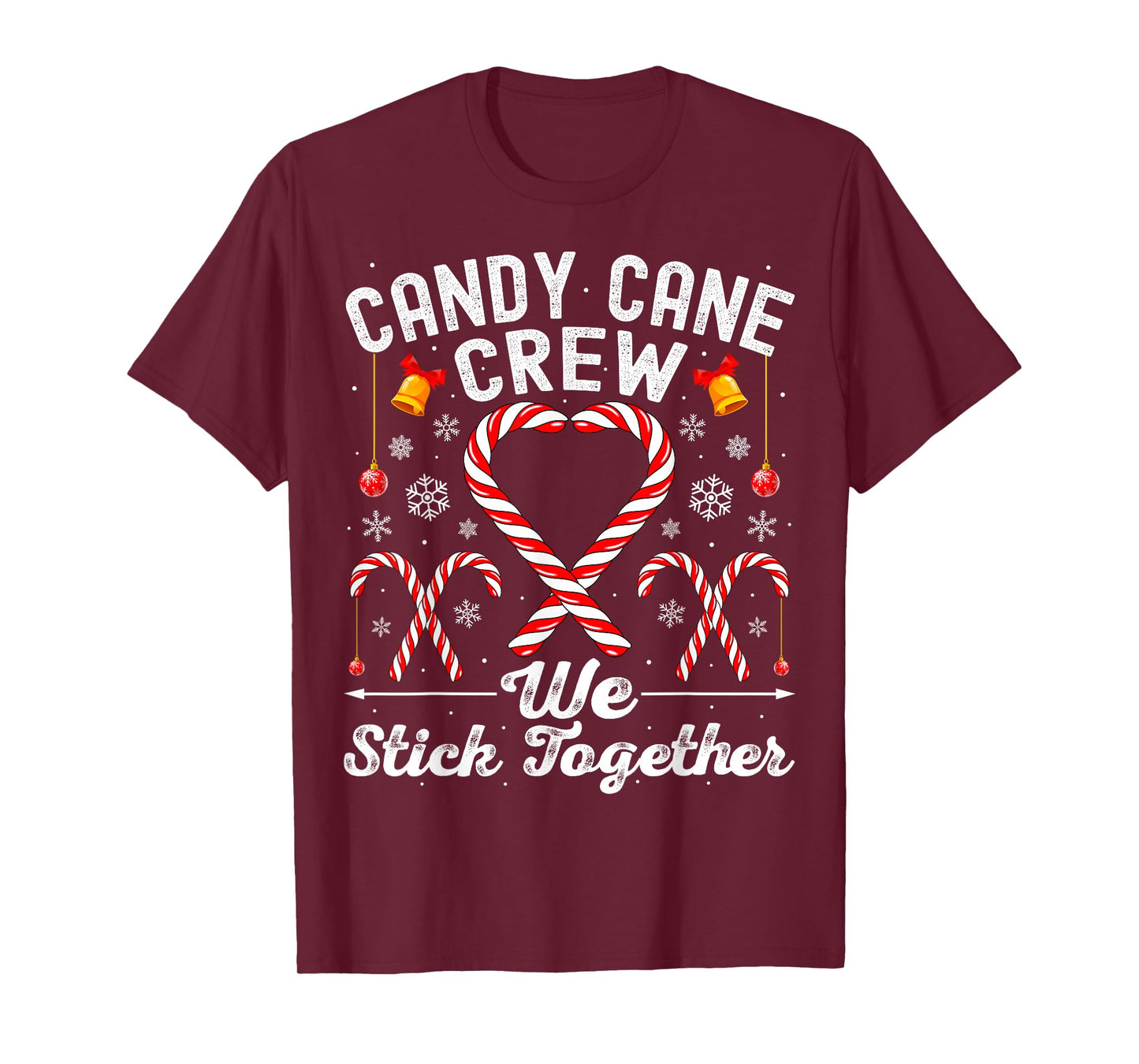 Candy Cane Crew We Stick Together Family Matching Christmas T-Shirt