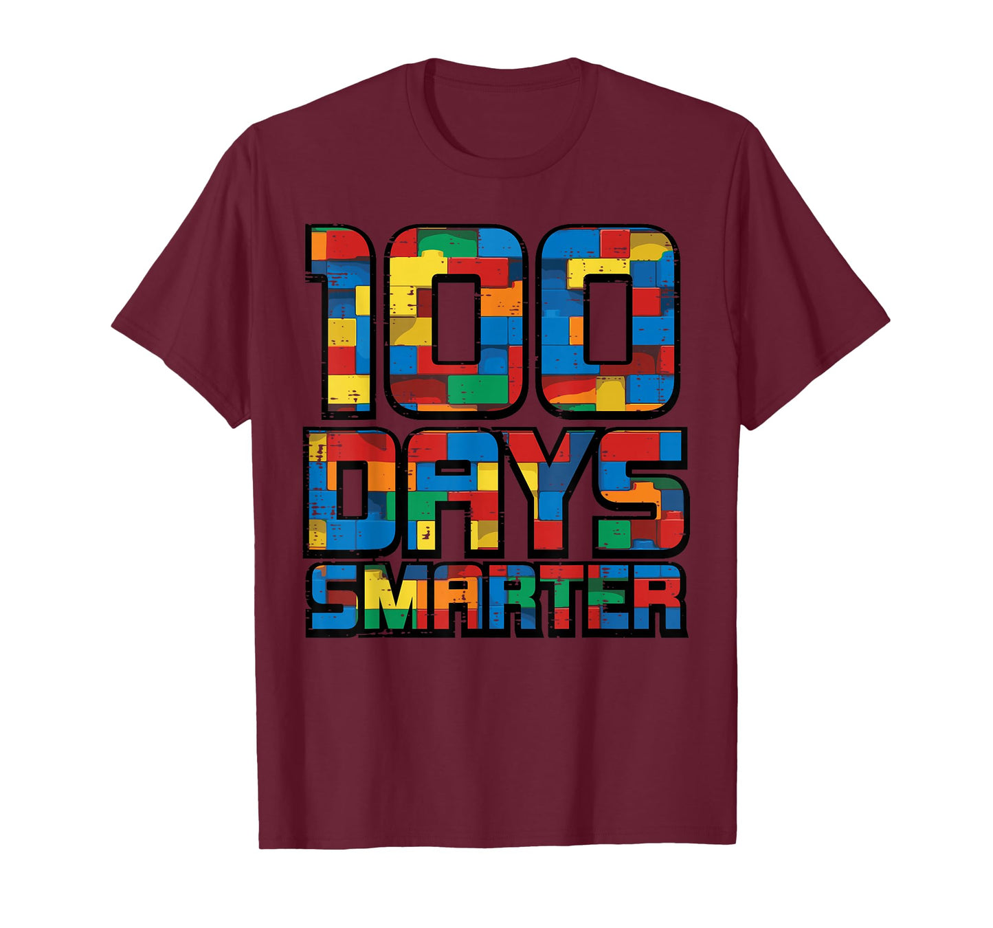 100 Days of School Smarter Bricks 100th Day Blocks Boys Kids T-Shirt