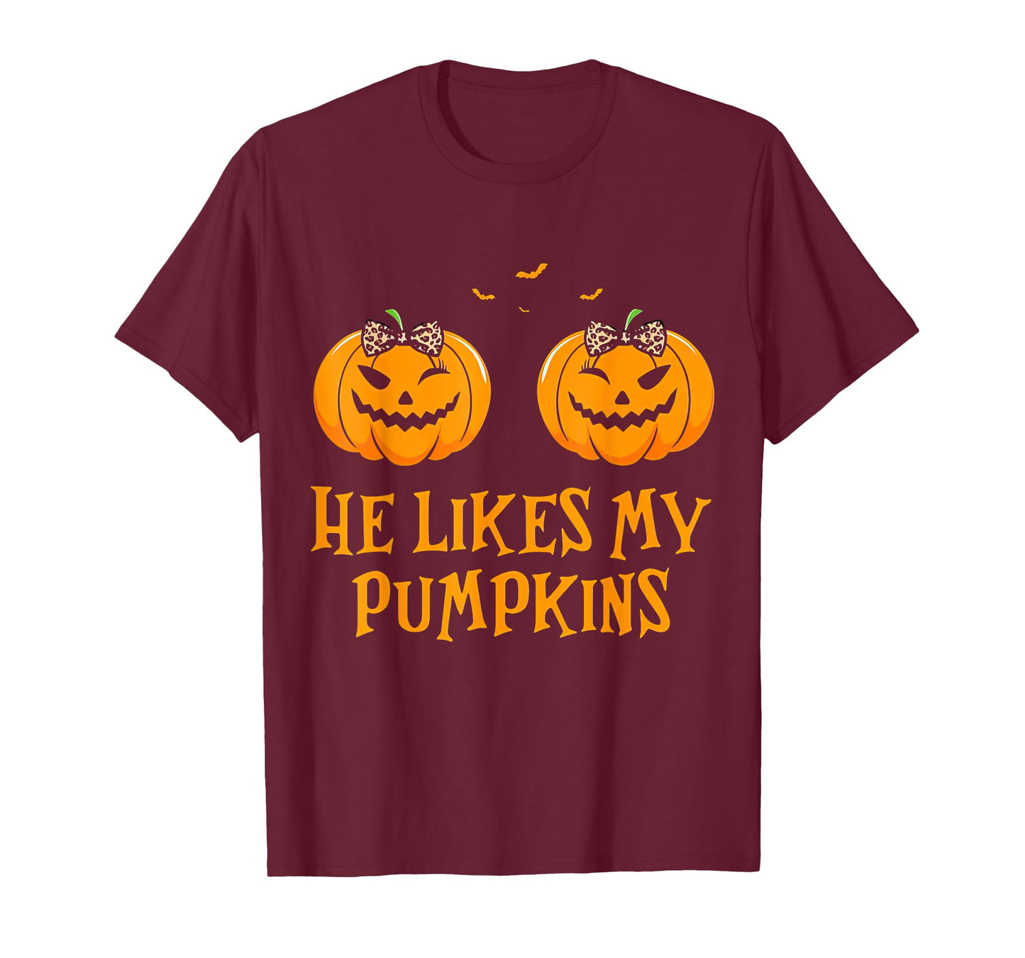 He Likes My Pumpkins Funny Halloween Broomstick T-Shirt