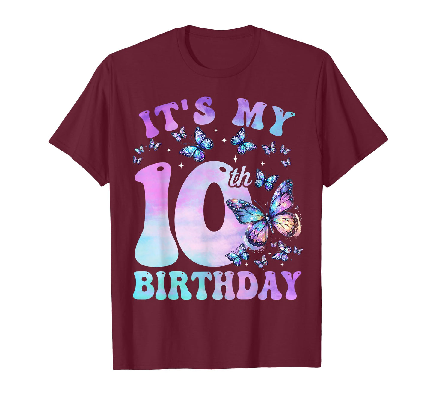It's My 10th Birthday Girl Butterfly Themed 10 Year Old Kids T-Shirt