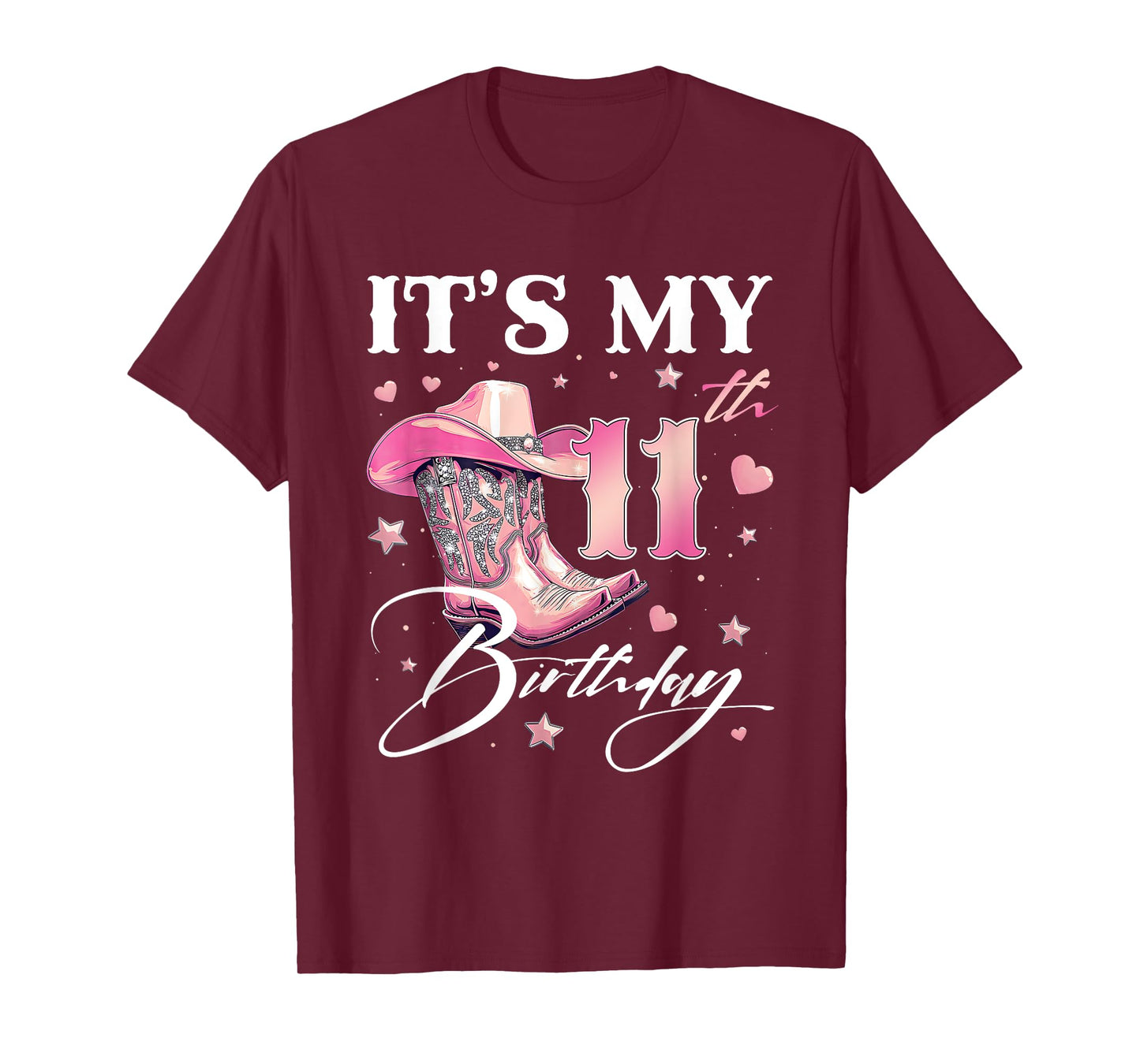 Cowgirl It's My 11th Birthday Western Linedance Boots Lover T-Shirt