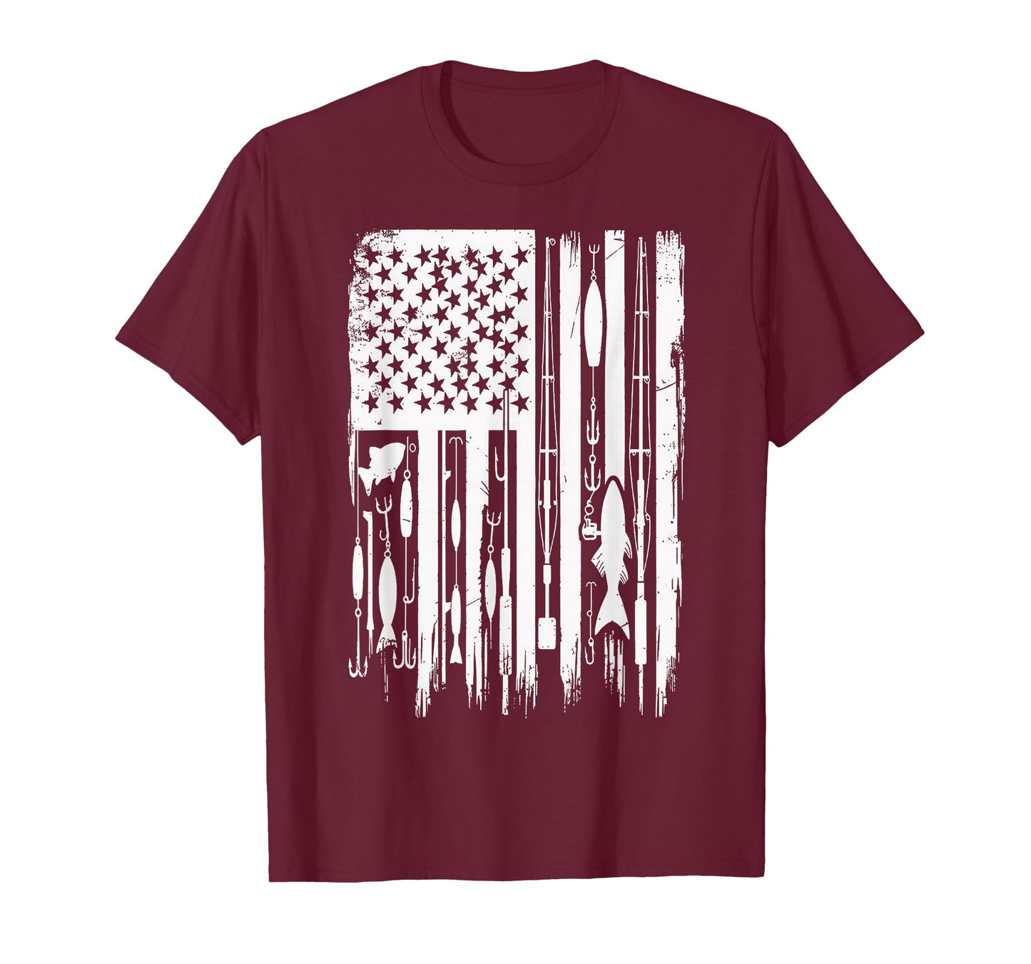 Outdoor Fishing American Flag Fisherman Fish Lover T-Shirt