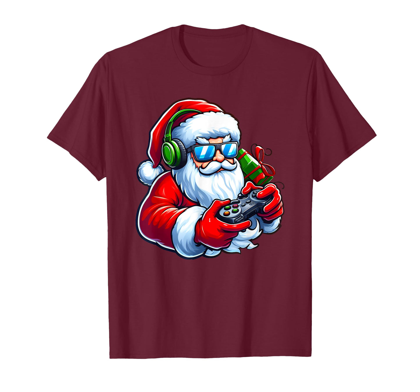 Cool Santa Gamer Controller Gaming Video Game Christmas T-Shirt