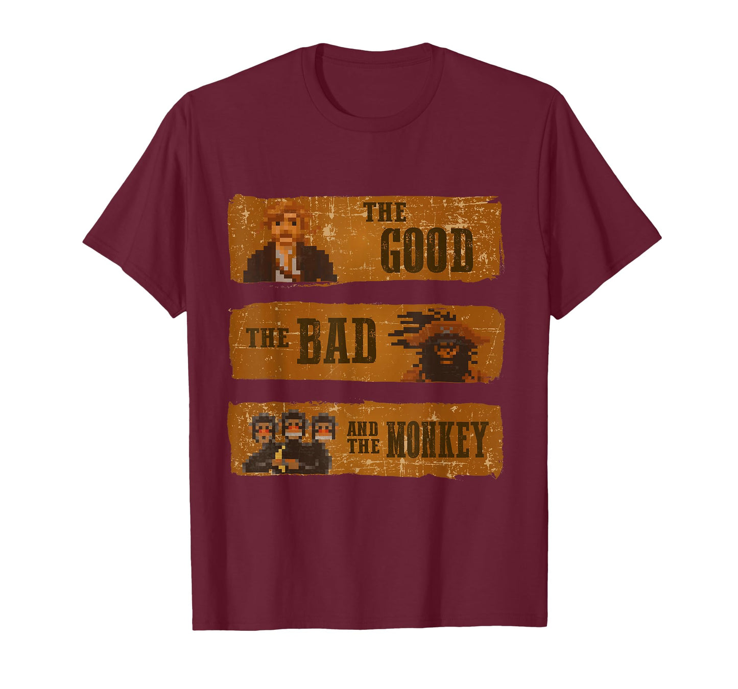 Good Bad Monkey Videogame Western Island Tshirt Geek T-Shirt
