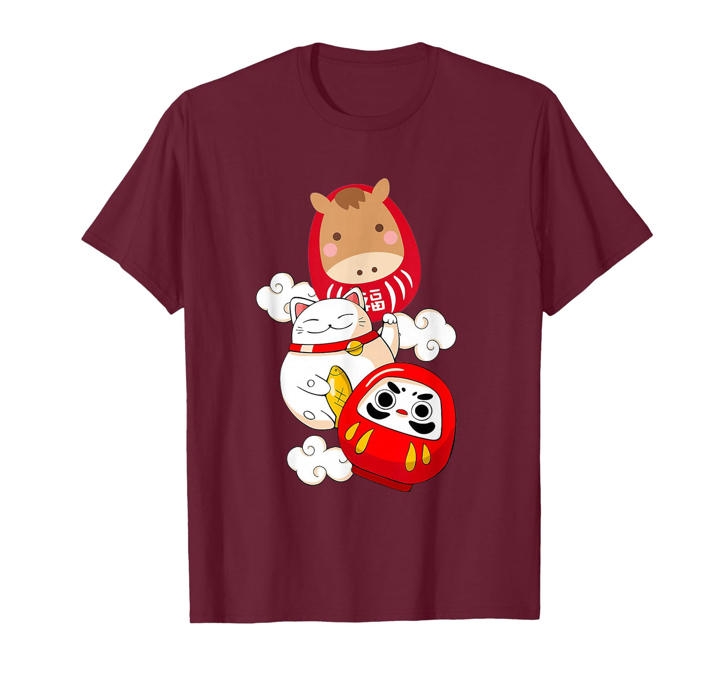 Kawaii Daruma Japanese New Year 2026 Year of The Horse T-Shirt