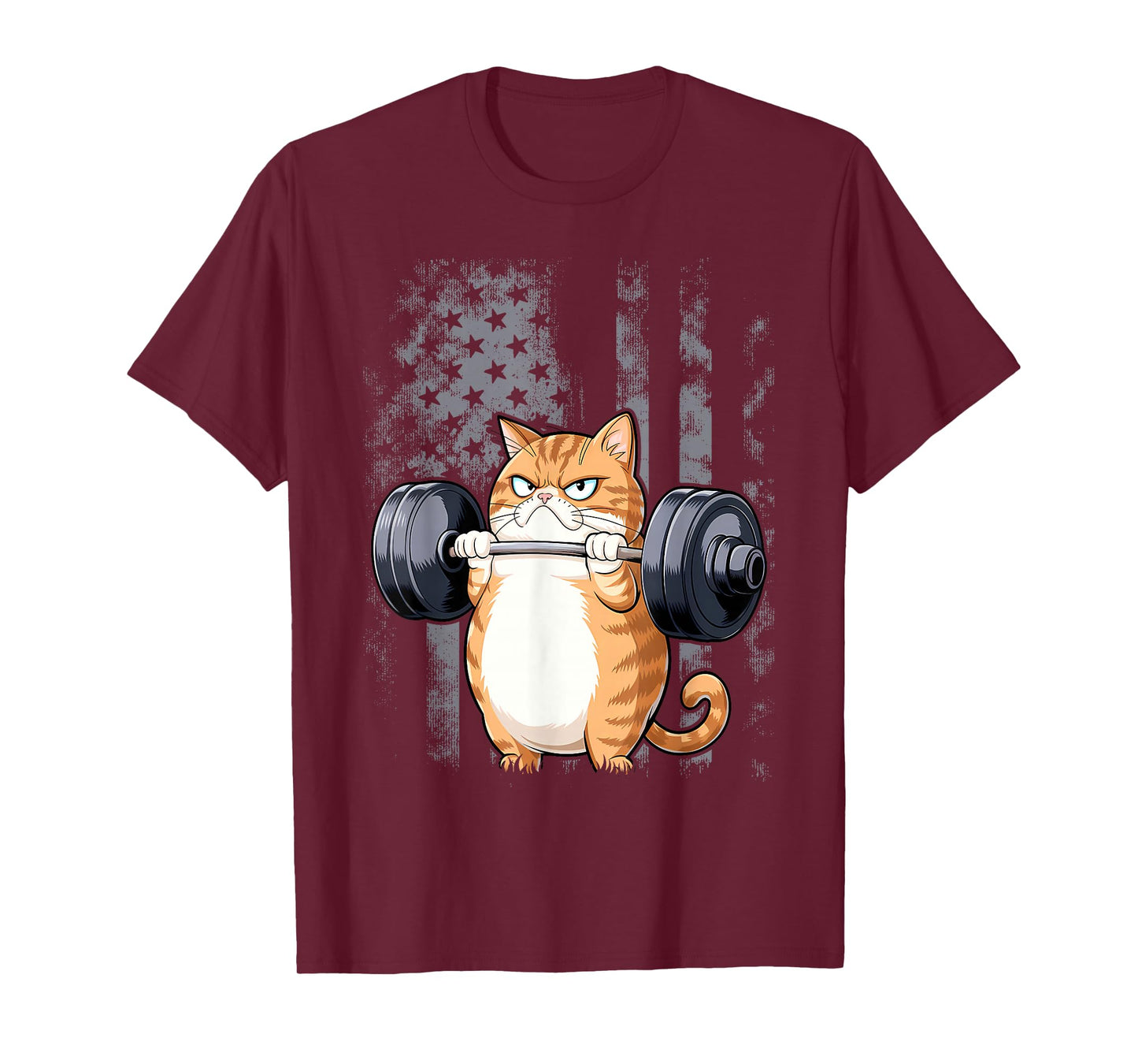 Cat Weightlifting Funny Cat Workout and Fitness T-Shirt