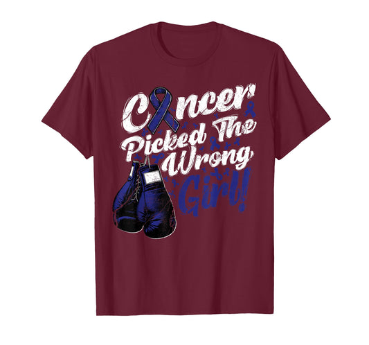 Colorectal Cancer Colon Picked Wrong Girl Awareness Support T-Shirt