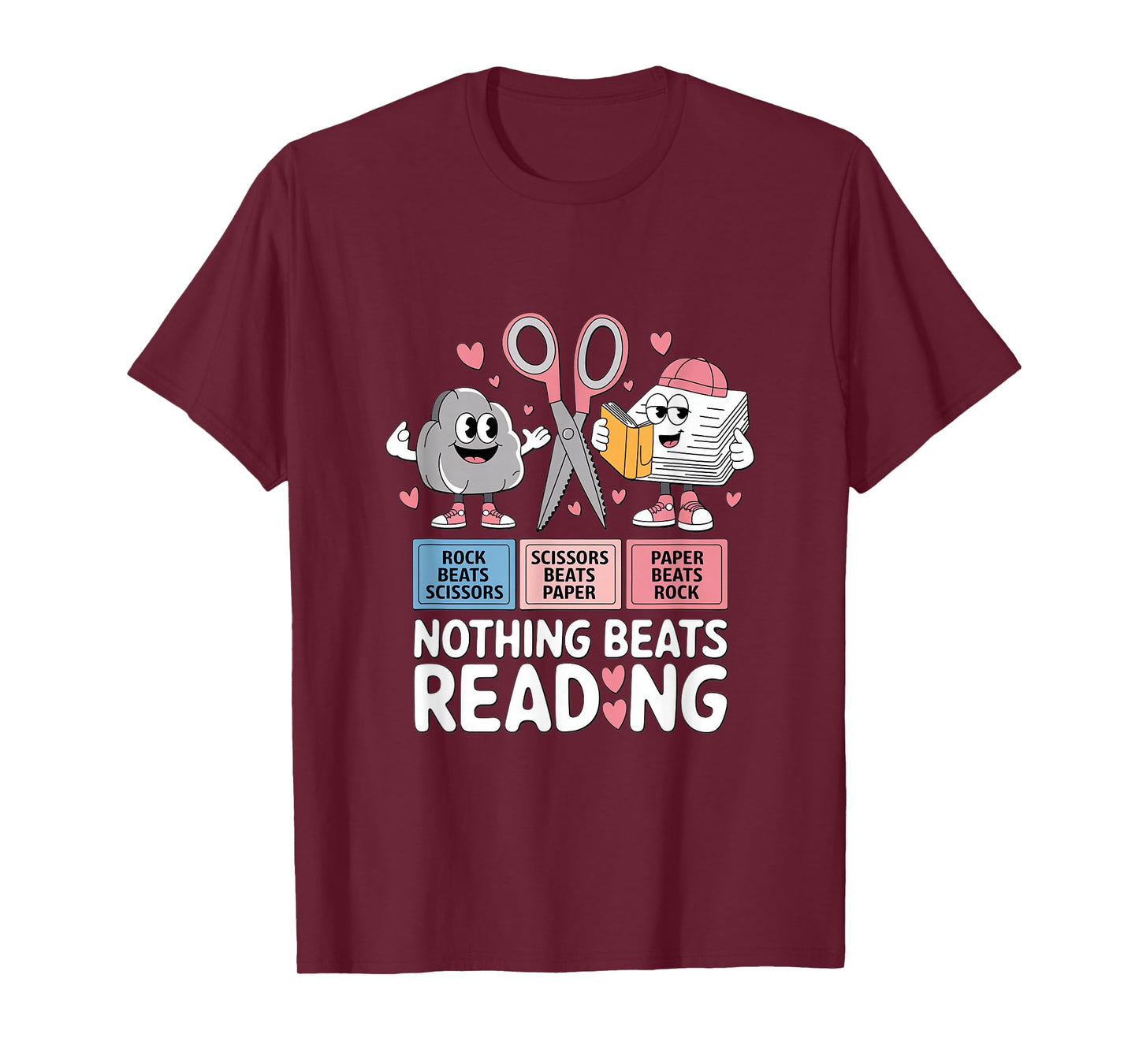 Nothing Beats Reading Rock Paper Scissors T-Shirt