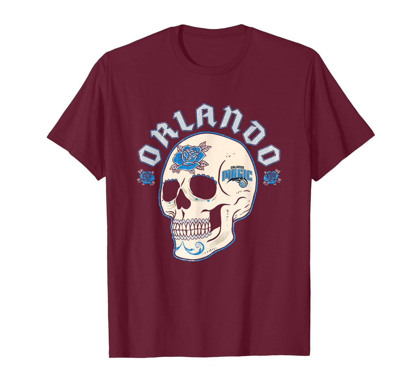 NBA Orlando Magic Halloween Floral Skull T-Shirt