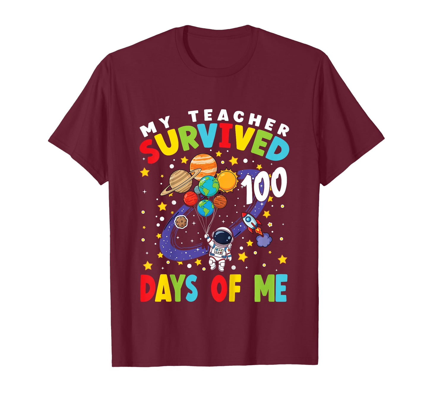Kids 100th Day of School My Teacher Survived 100 Days of Me Boys T-Shirt
