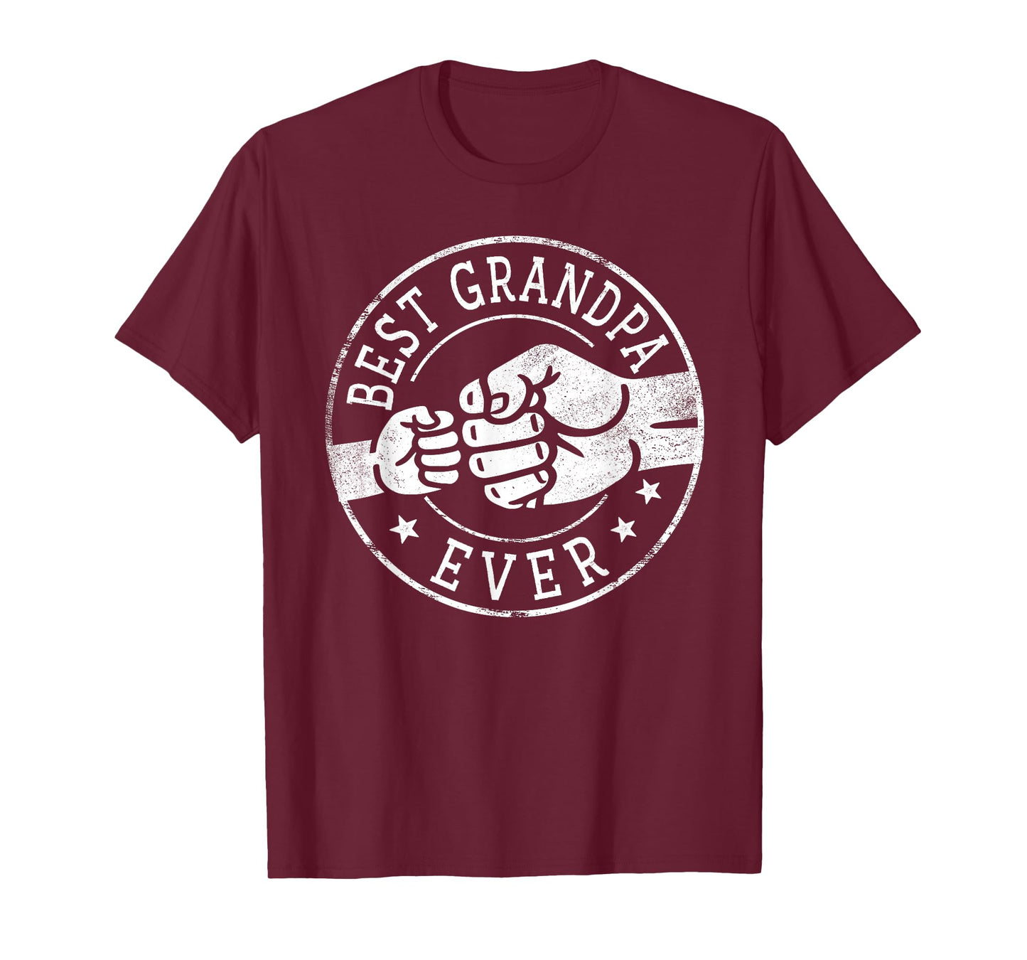 Best Grandpa Ever - Fist Bump Circle Emblem Design Grandpa T-Shirt