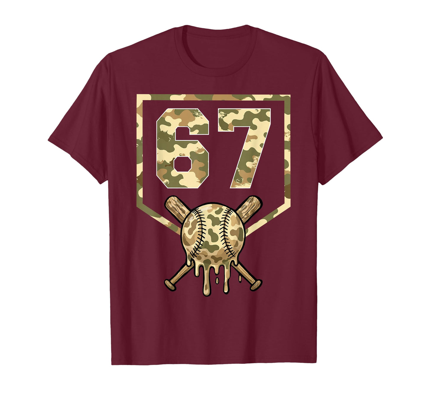 Baseball 67 Drip Boys Ice Cream Dripping Six Seven Camo Kids T-Shirt