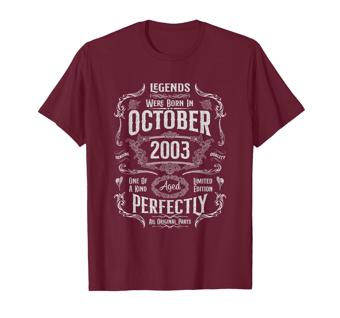 Vintage 22nd Birthday Legends were Born in October 2003 T-Shirt