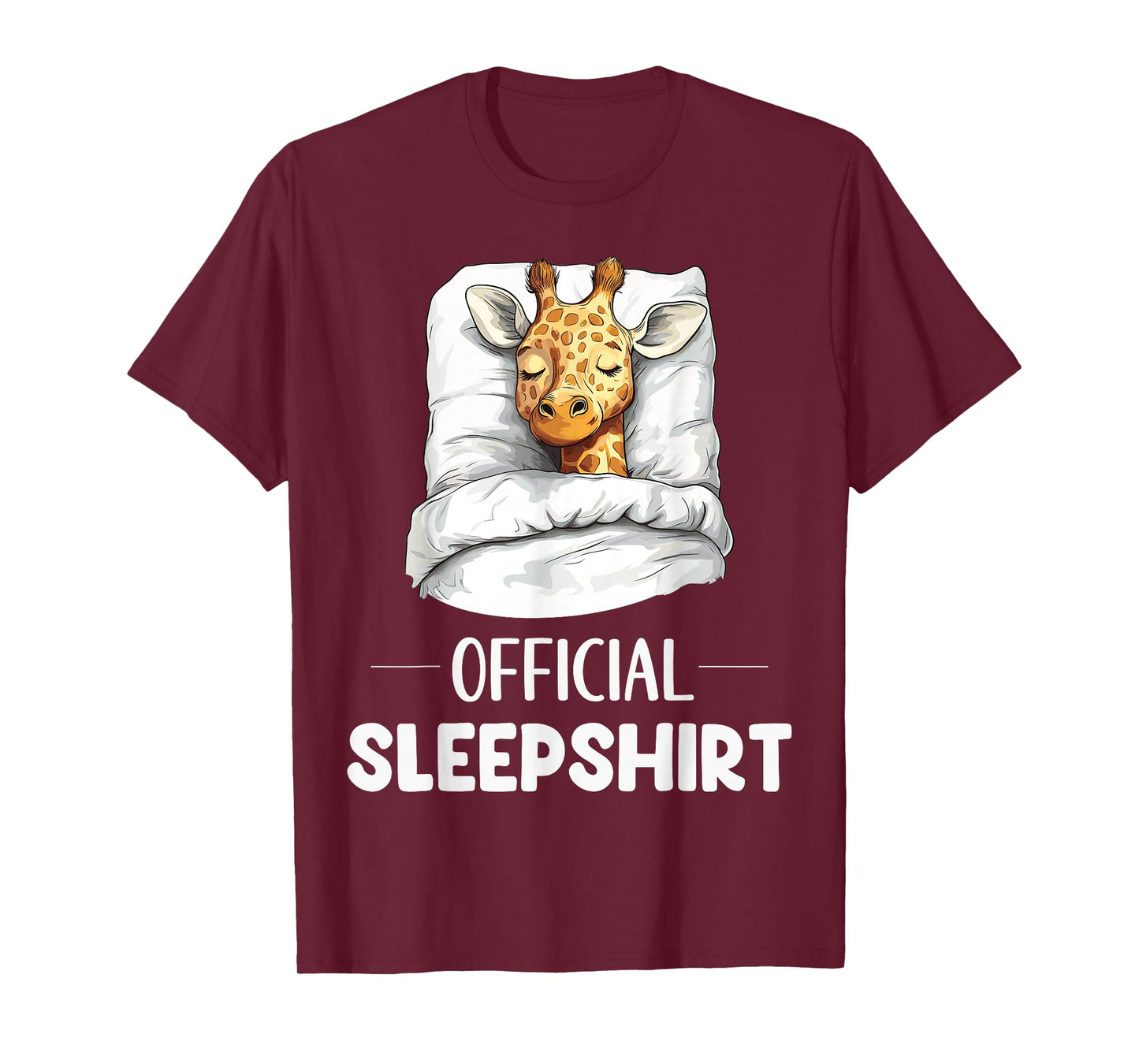 Official Sleepshirt Sleeping Giraffe Animal Lovers Pajama T-Shirt