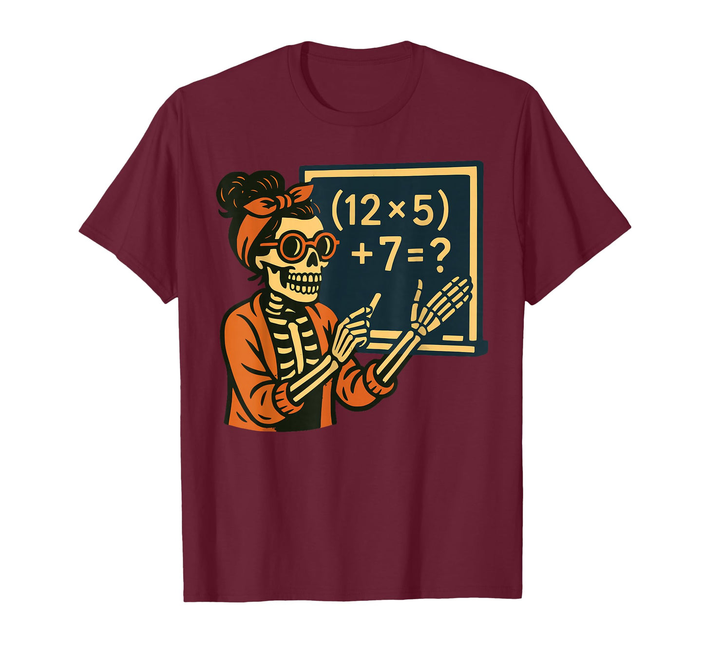 Halloween Teacher Six Seven Meme 6 7 Skeleton Spooky Costume T-Shirt