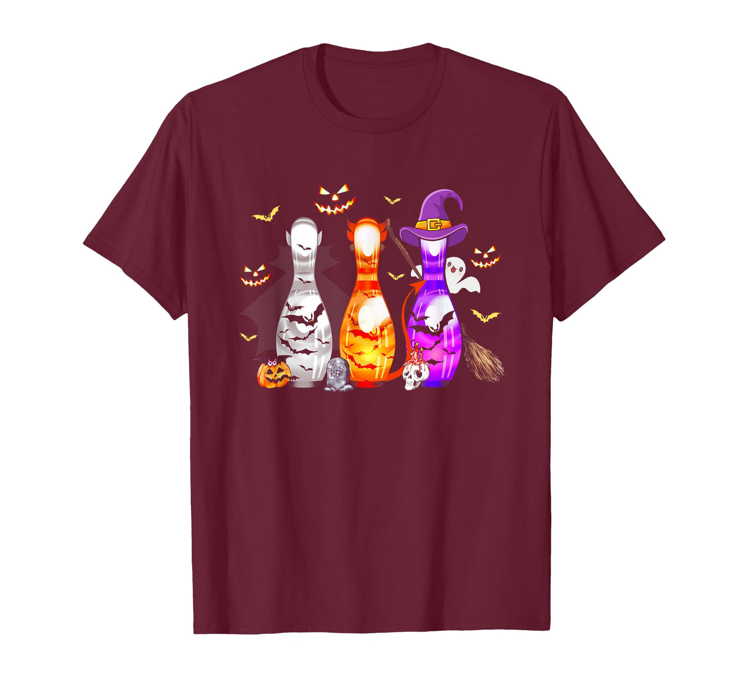 Cute Bowling Pin Halloween Spooky Costume T-Shirt