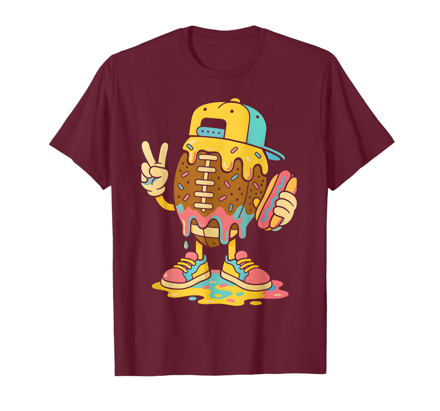 Football Drip Boys Football Ice Cream Youth Game Day T-Shirt