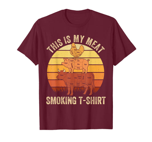 Funny This is My Meat Smoking Tee BBQ Dad Barbeque Smoker T-Shirt