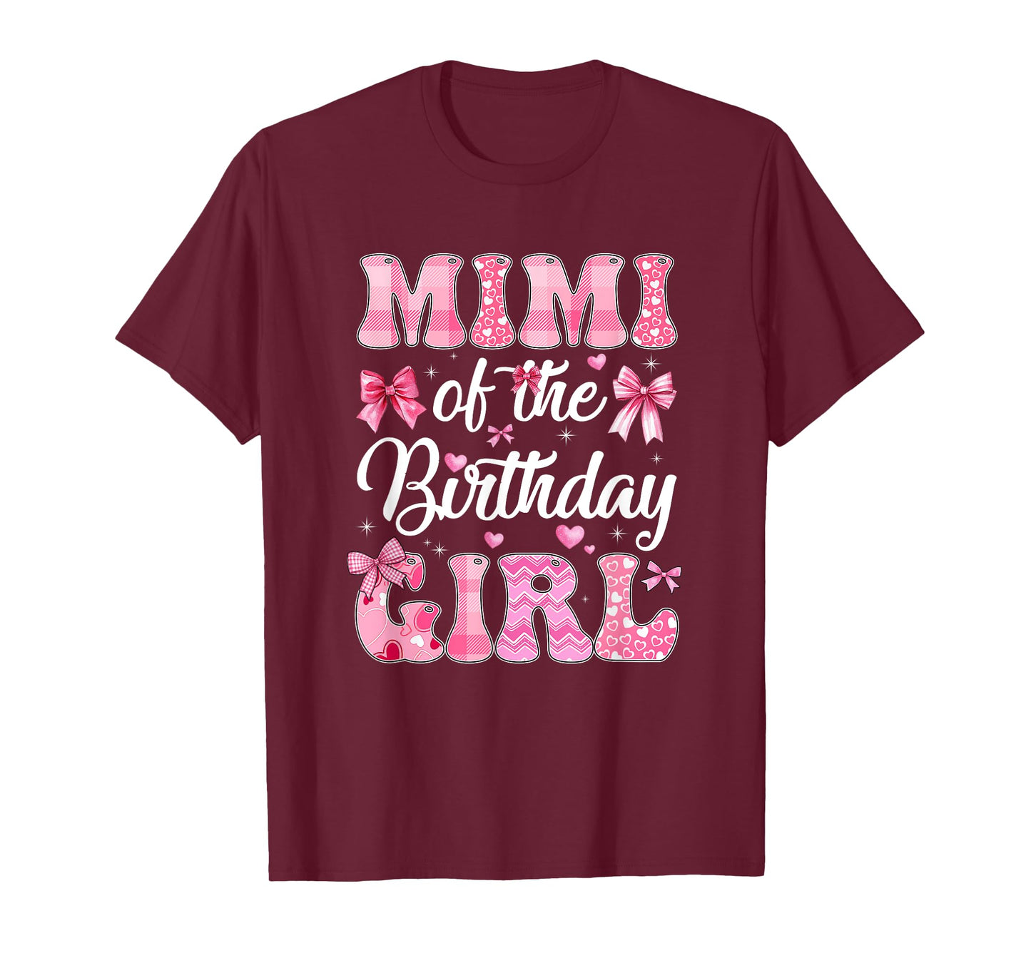 Mimi Of The Birthday Girl Family Pink Coquette Bow T-Shirt