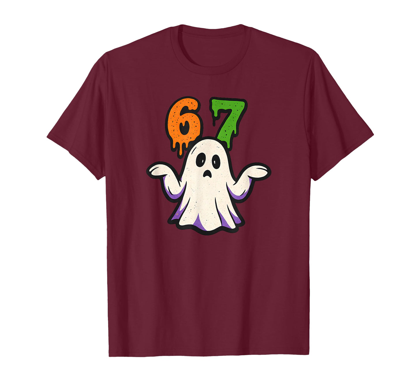 Halloween SCP 67 Cute Ghost Meme Six Seven Costume Design T-Shirt