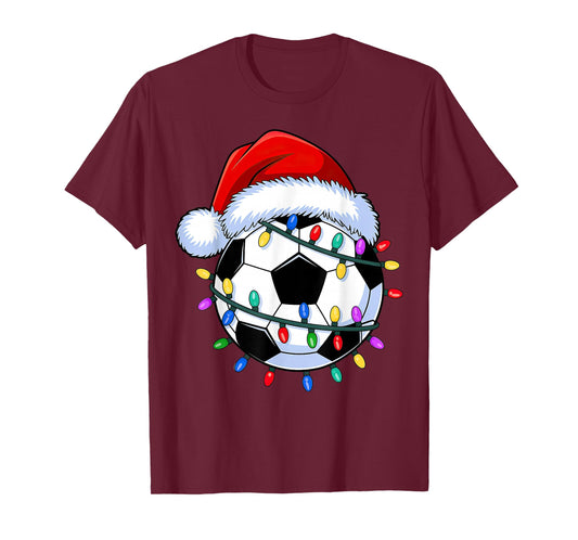 Santa Soccer Ball Christmas Soccer T-Shirt