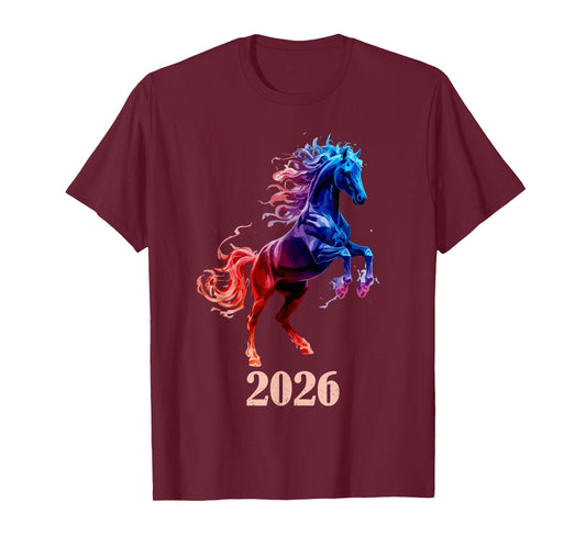 Fire Horse 2026 Year of The Horse Chinese New Year T-Shirt