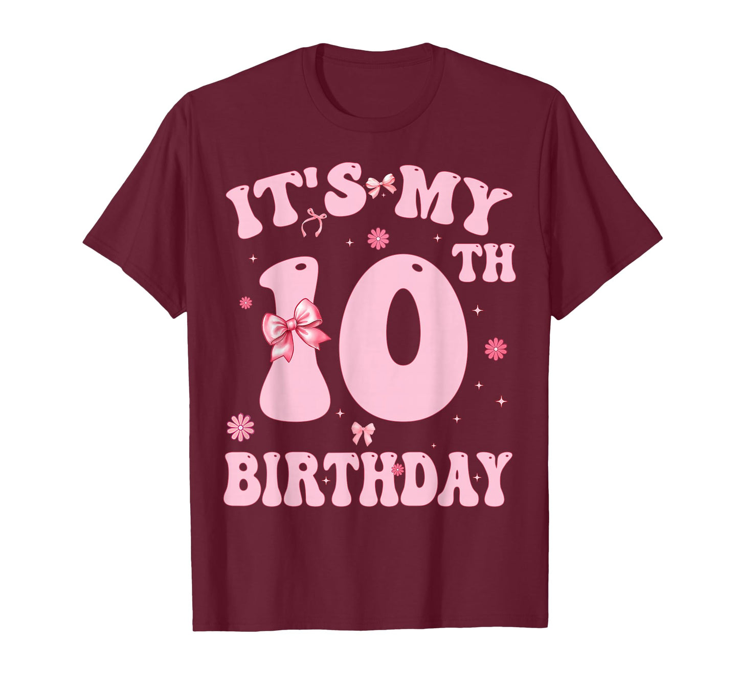 It's My 10th Birthday Girl Coquette Bow Pink 10 Year Old T-Shirt