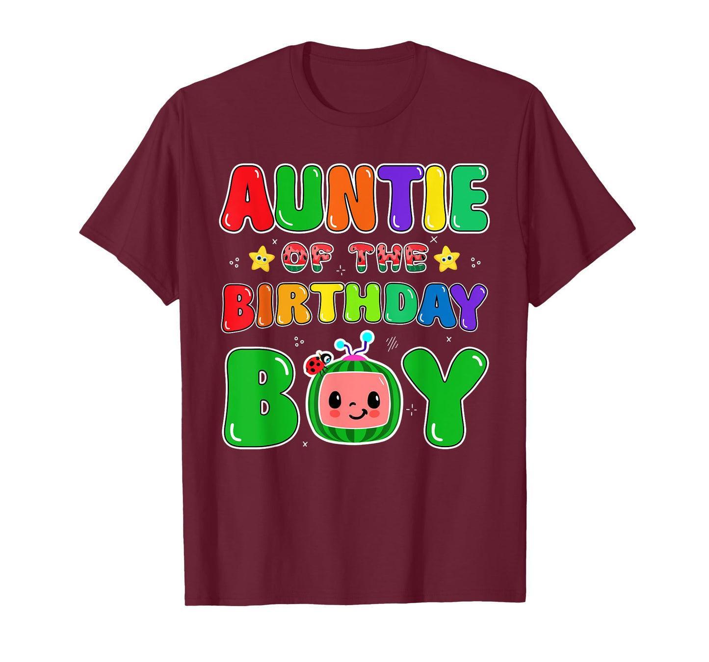 Auntie of The Birthday Boy Funny Melon Family Party Matching T-Shirt