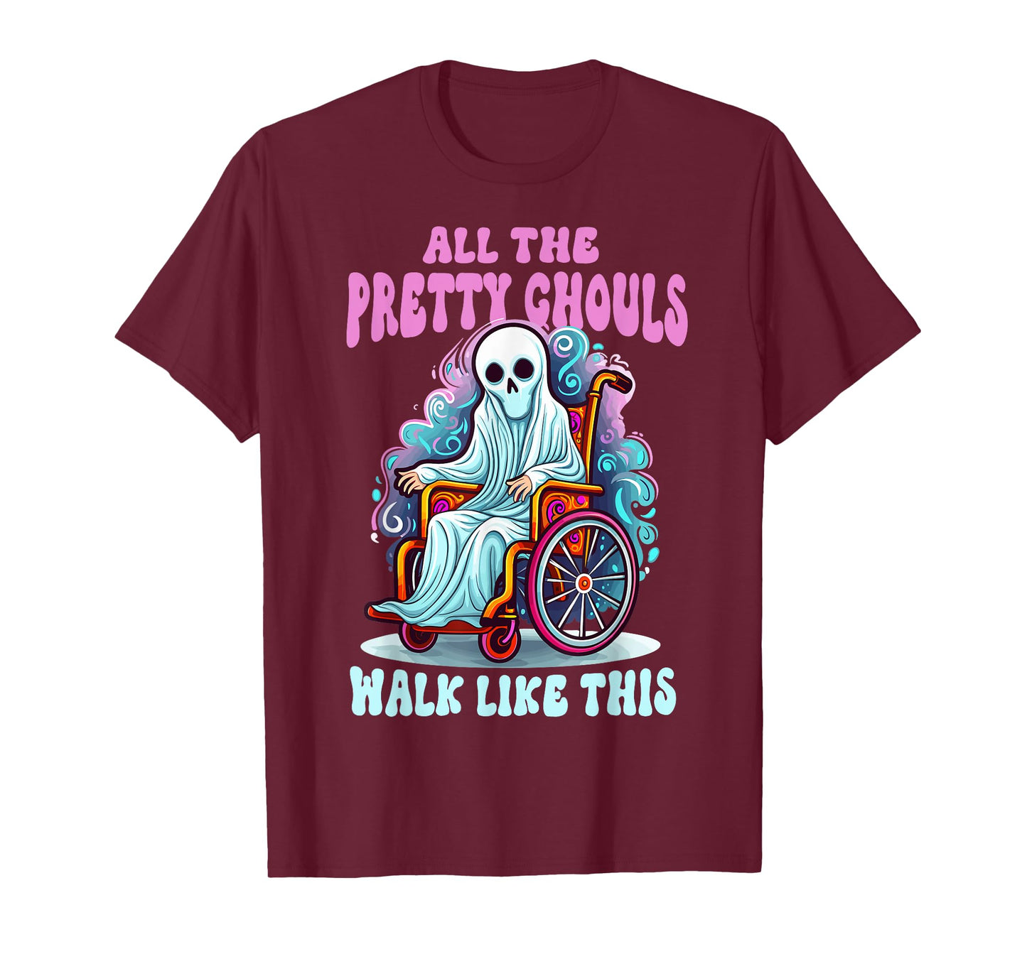 Halloween Wheelchair Costume Handicap Joke Ghouls Walk Like T-Shirt