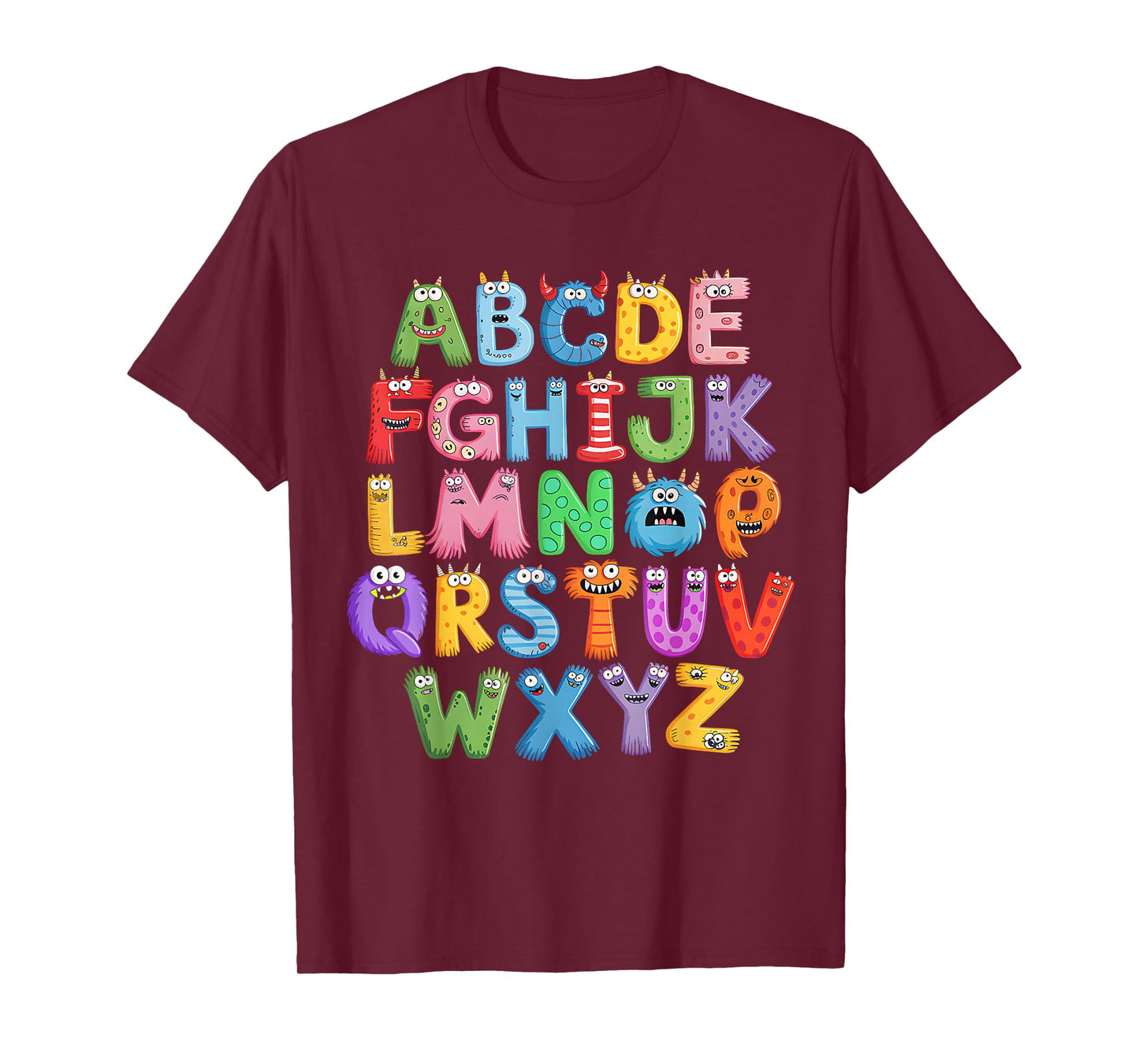 Monster ABC Cute Alphabet Halloween Teacher Costume Kids T-Shirt