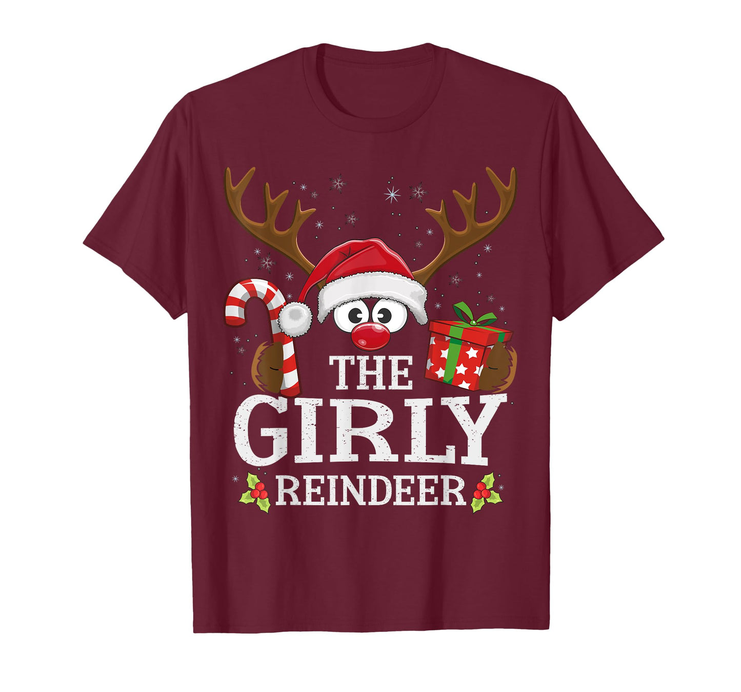 Christmas Matching The Girly Reindeer Family T-Shirt