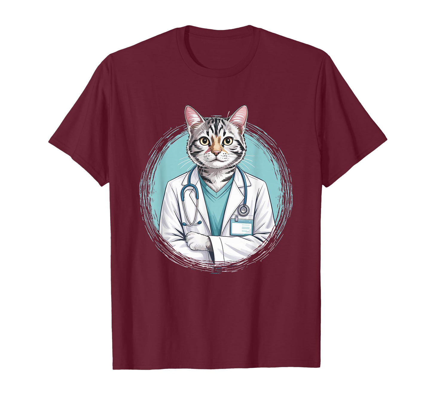 Feline Veterinarian Cat Doctor Stethoscope Medical T-Shirt